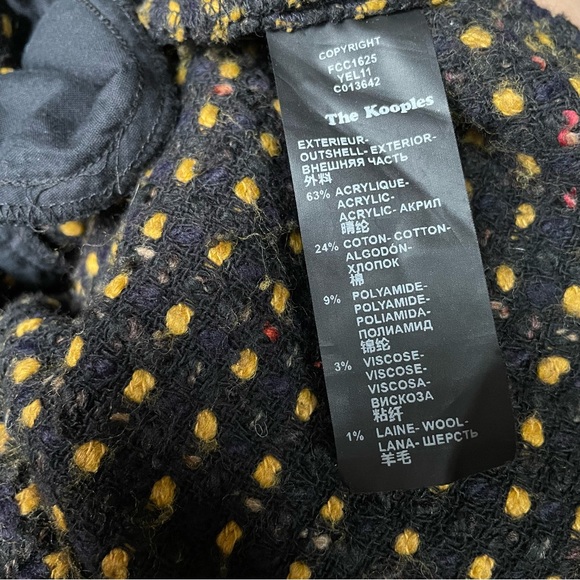 The Kooples wool blend black texture shacket overshirt rhinestone buttons tweed - Picture 8 of 8